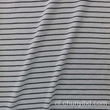 Ademend hoogwaardige 65%polyester 35%katoenstrepen patroon enkele trui gebreide shirtstof voor mannen vrouwen